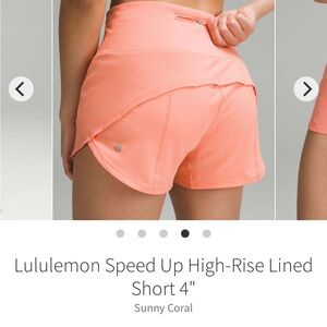 Lululemon Speed Up High-Rise Lined Short 4”